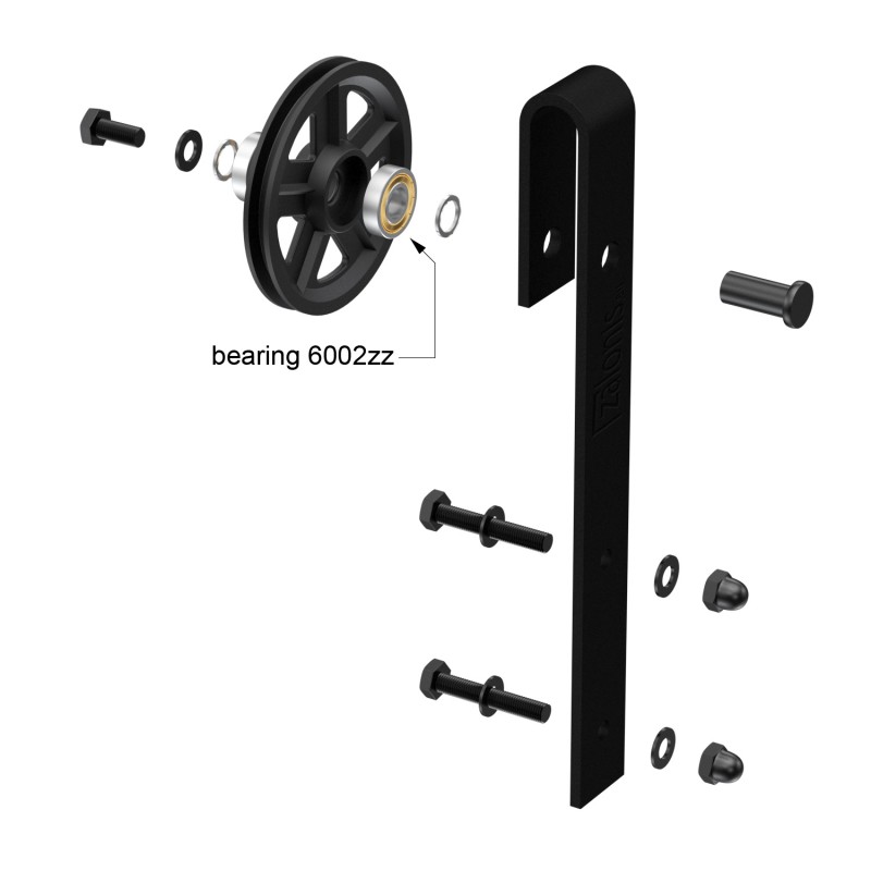 DOUBLE BYPASS BARN DOOR HARDWARE KIT 200cm/300cm BLACK D.120 BARN DOOR AND HARDWARE
